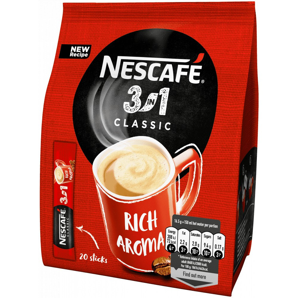 Nescafe Classic 3 in 1 Lösung 20 Stück x 16,5 g