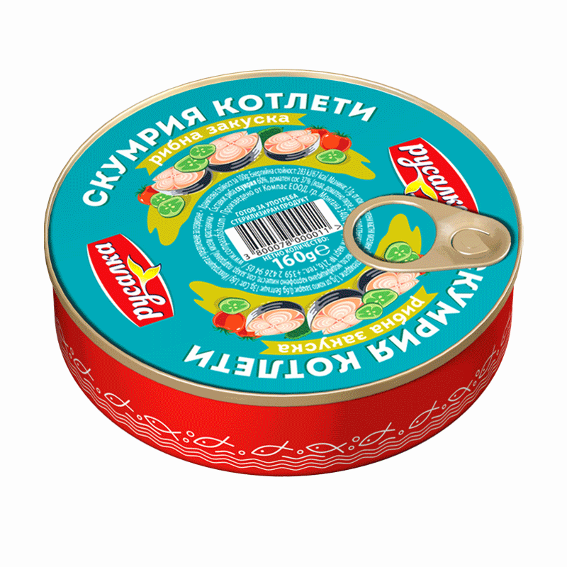 Makrelen-Fischsnack 160g, RUSALKA