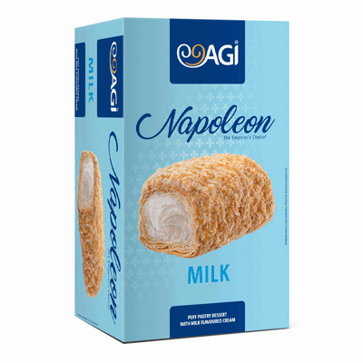 Gebäck mit Milchcremefüllung 90g. "AGI Napoleon" 8st.
