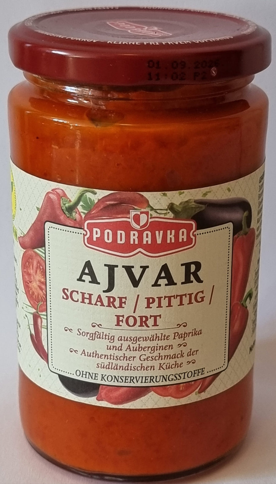 Ajvar scharf 350g, PODRAVKA