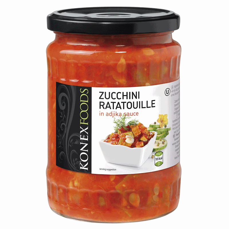 Zucchini in Adjika sauce 530g, KONEX-TIVA
